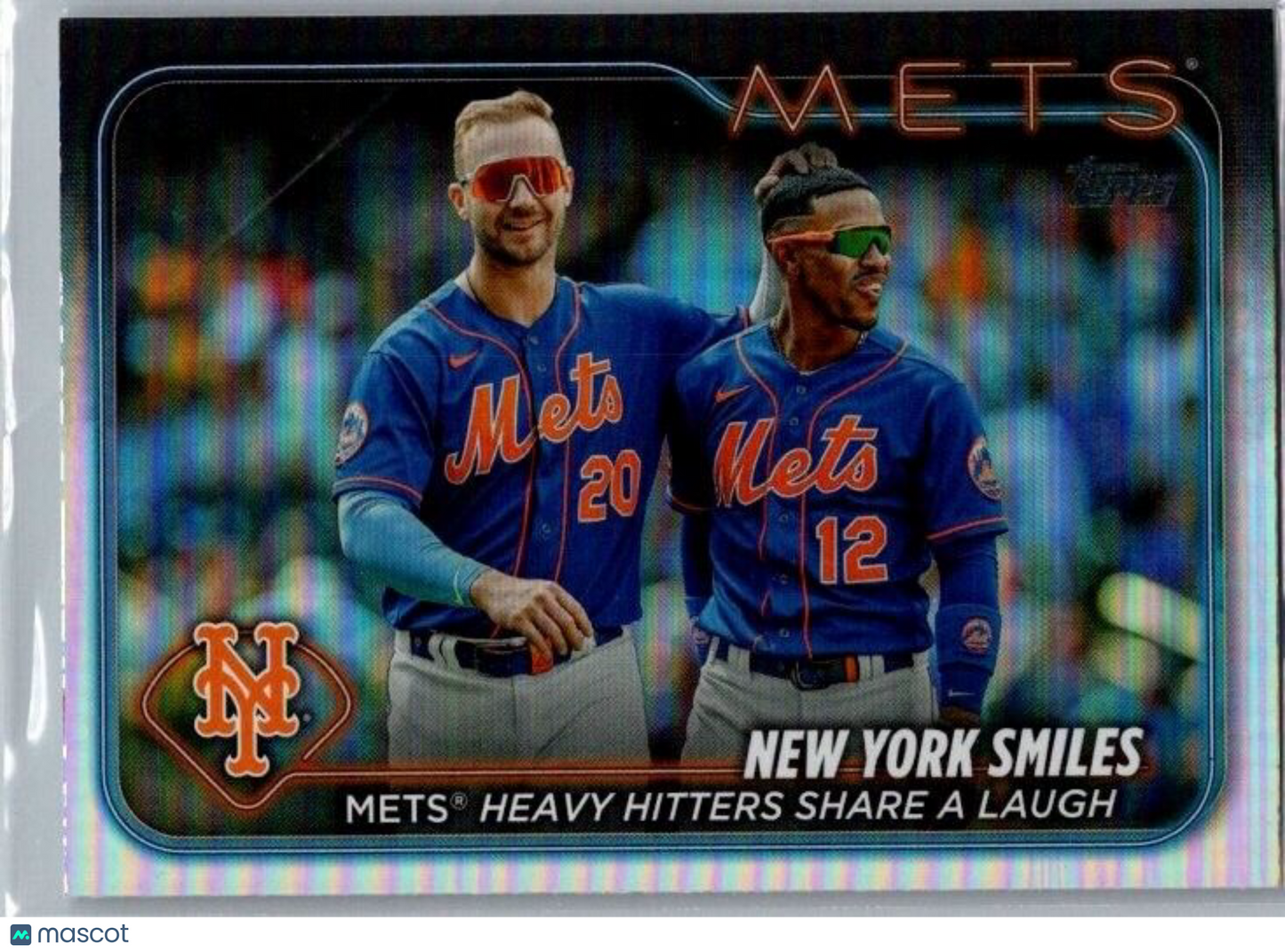 2024 Topps New York Smiles: Mets Heavy Hitters Share a Laugh #38 Rainbow Foil