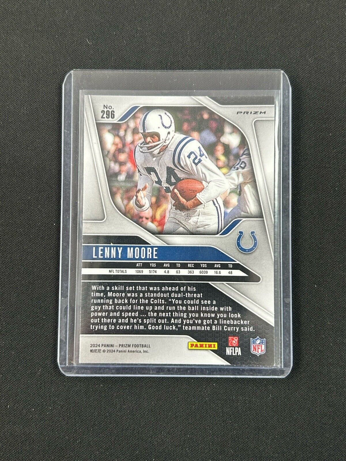 2024 Panini Prizm Orange Lazer #296 Lenny Moore