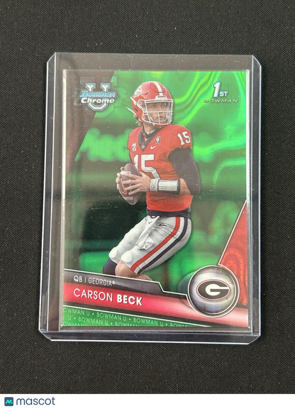 2023 Bowman University Chrome - Green Refractor #44 Carson Beck /99 (RC)