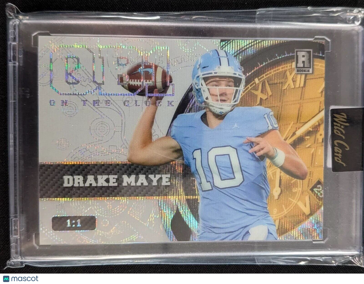 2024 Wild Card Drake Maye #OCW-DM1 Silver On the Clock Gold (RC) 1/1