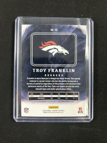 2024 Panini Origins Troy Franklin BLUE Parallel RC SP #/99