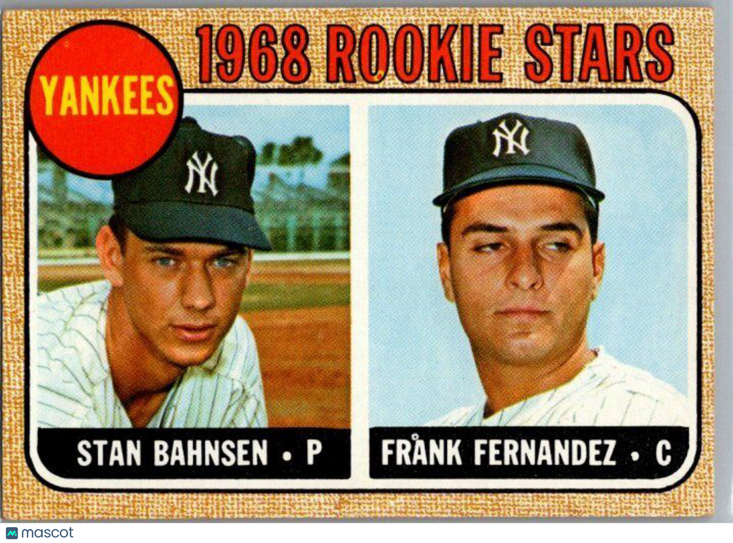 1968 Topps #214 Yankees 1968 Rookie Stars (Stan Bahnsen / Frank Fernandez)