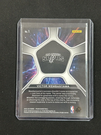 2023-24 Panini Prizm Victor Wembanyama #1 RC Rookie Silver Deep Space(2)