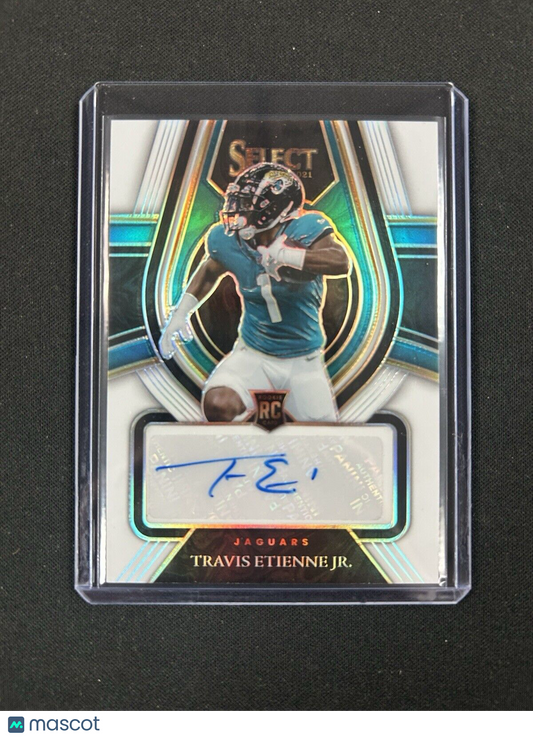 2021 Panini Select Auto White Prizm Travis Etienne Jr. /25