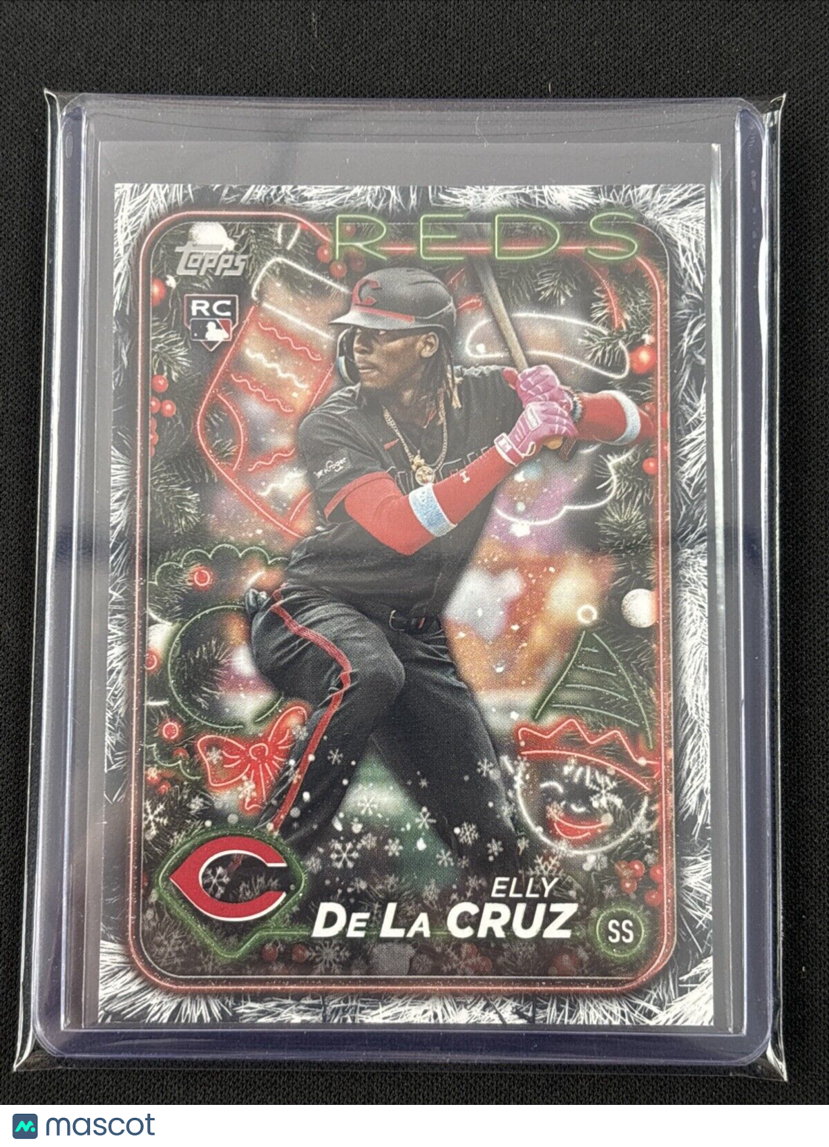 2024 Topps Holiday #H102 Elly De La Cruz Rookie Christmas Tree Parallel