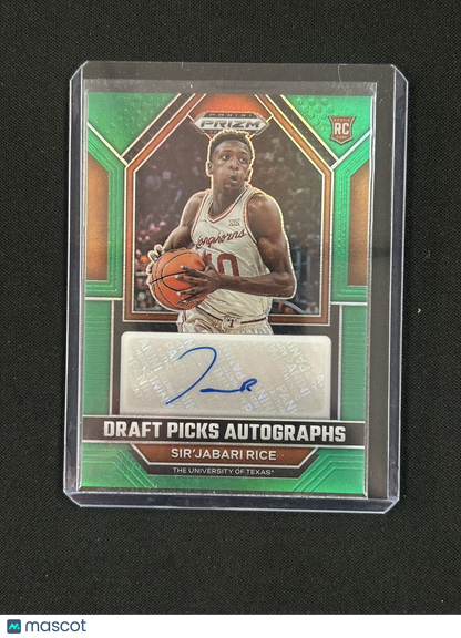 2023-24 Panini Prizm Draft Picks Autographs Green Prizm Sir'Jabari Rice