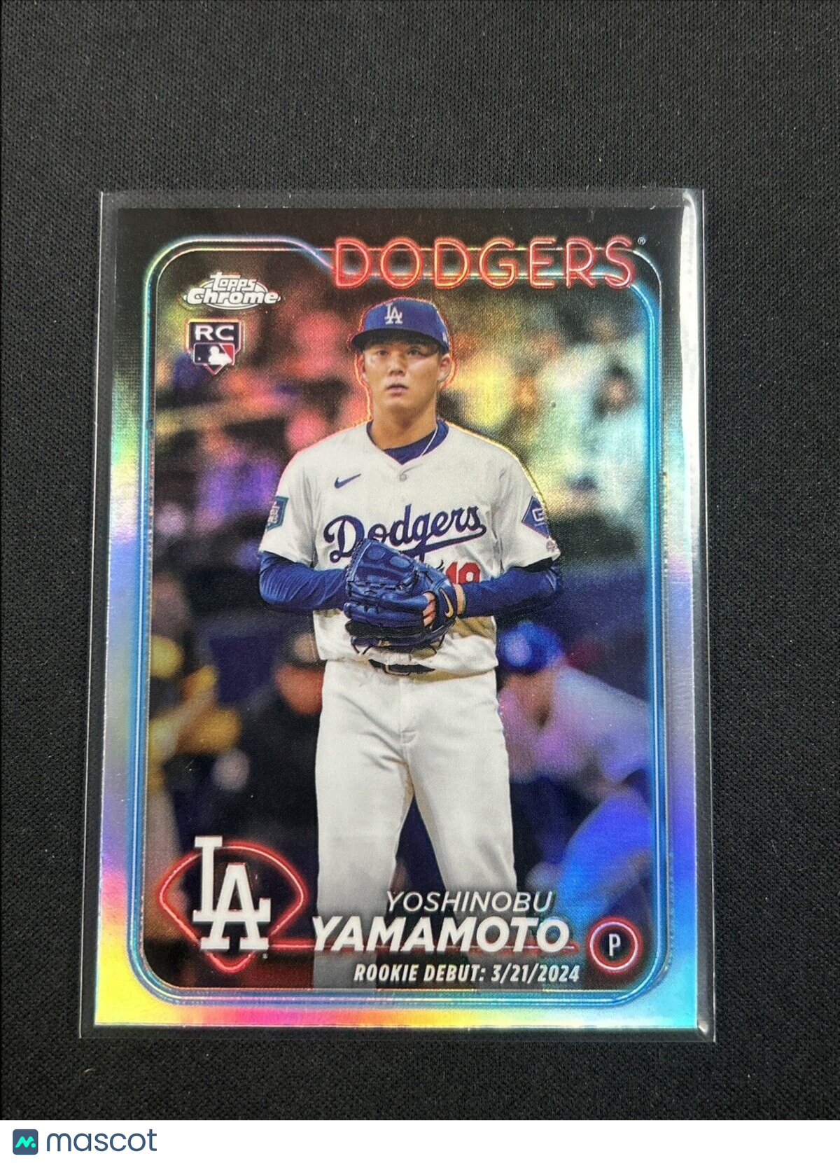 2024 Topps Chrome Update Yoshinobu Yamamoto Refractor Rookie #USC108 Debut RC