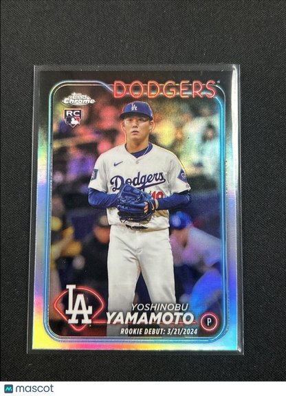 2024 Topps Chrome Update Yoshinobu Yamamoto Refractor Rookie #USC108 Debut RC