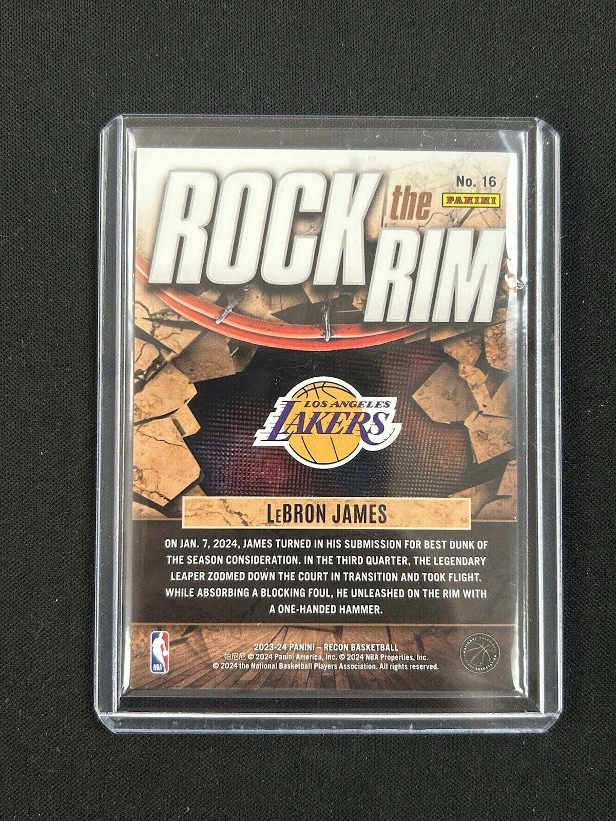 2023 Panini Recon Rock the Rim Lebron James