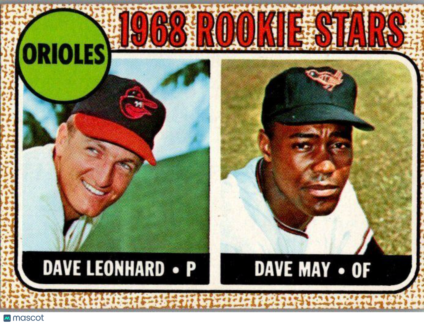 1968 Topps #56 Orioles 1968 Rookie Stars (Dave Leonhard / Dave May) VG-EX