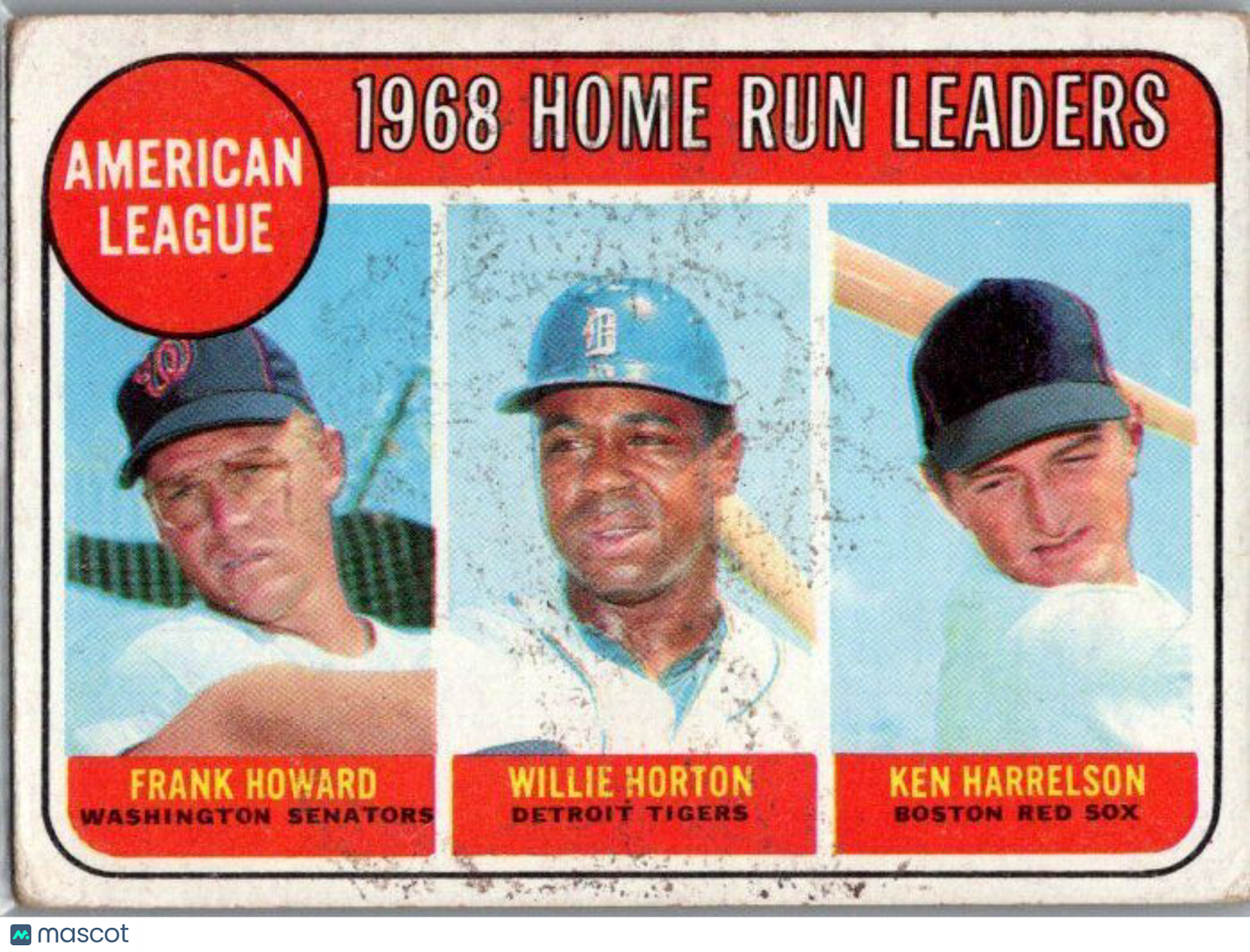 1969 Topps #5 AL 1968 Home Run Leaders Howard Horton Harrelson