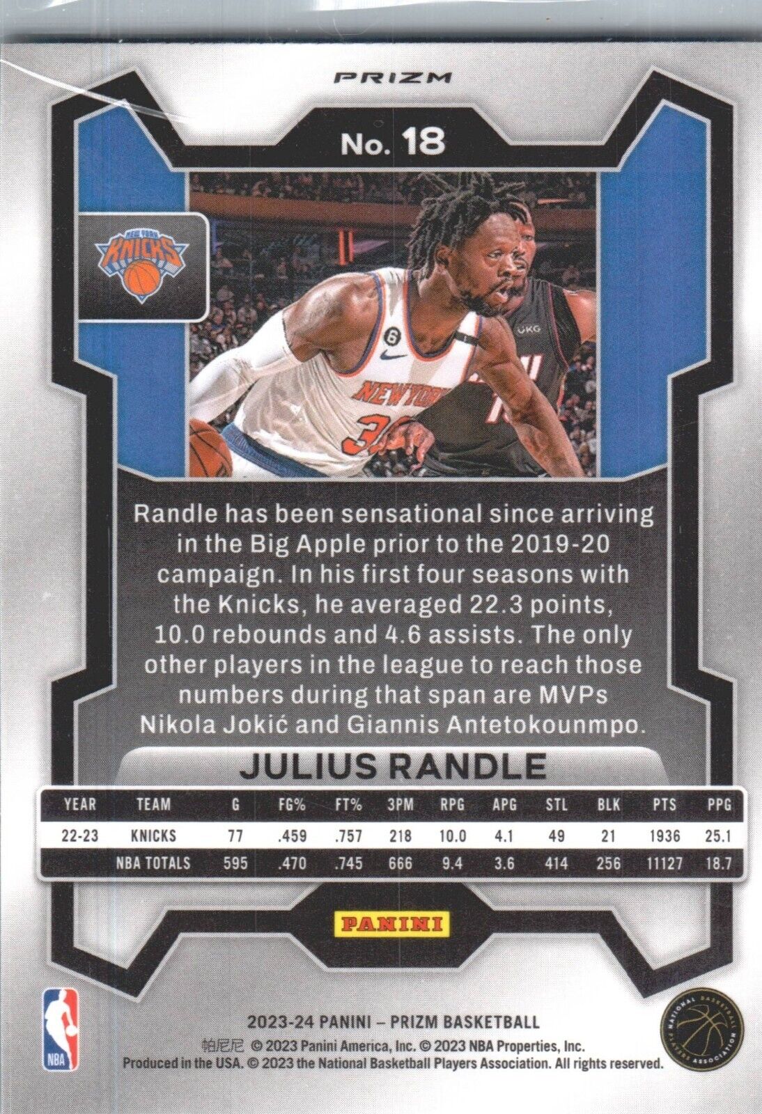 2023-24 Panini Prizm - Pink Ice Prizm #18 Julius Randle