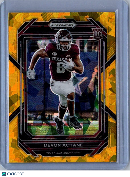 2023 Panini Prizm Draft Picks - Gold Ice Prizm #117 De'Von Achane (RC)