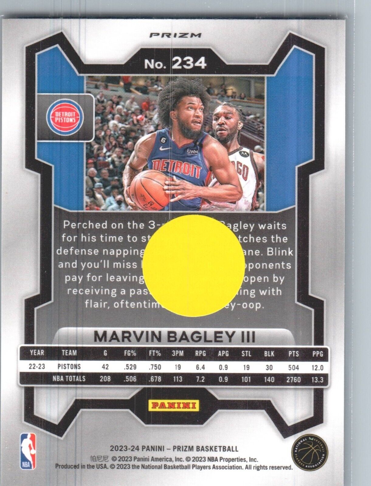 2023-24 Panini Prizm - Red, White and Blue Prizm #234 Marvin Bagley III