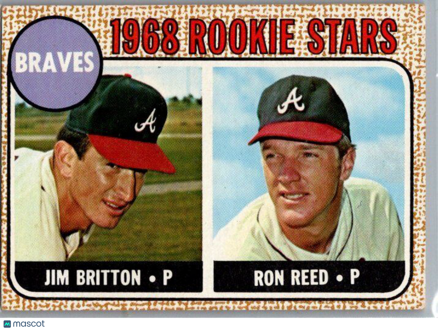 1968 Topps #76 Braves 1968 Rookie Stars (Jim Britton / Ron Reed)