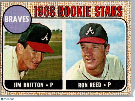 1968 Topps #76 Braves 1968 Rookie Stars (Jim Britton / Ron Reed)