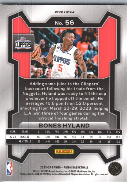 2023-24 Panini Prizm - Green Prizm #56 Bones Hyland