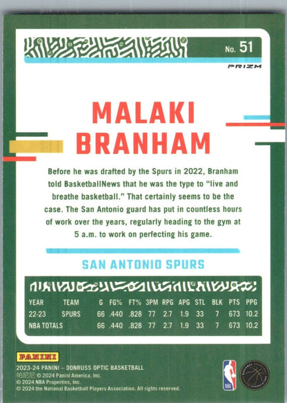 2023-24 Panini Donruss Optic - #51 Malaki Branham