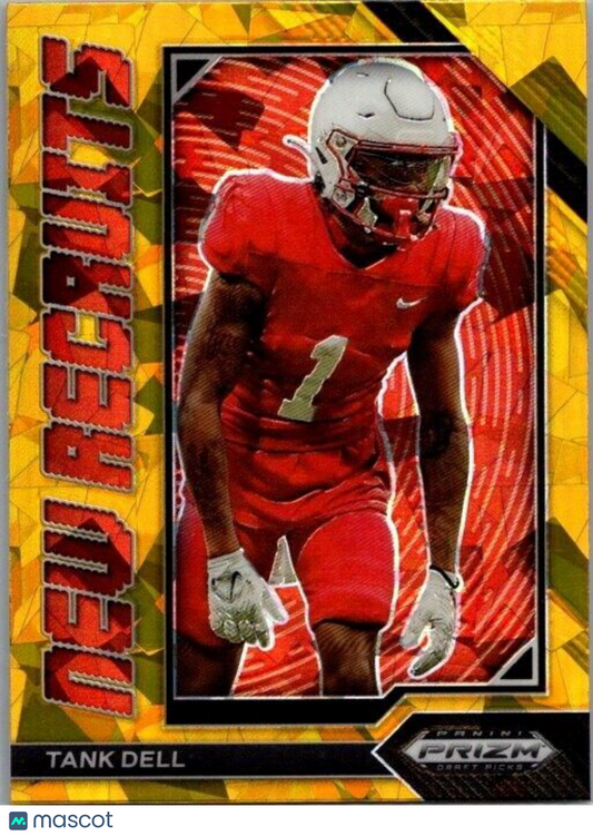 2023 Panini Prizm Draft Picks - New Recruits #NR-25 Tank Dell (RC) Gold Ice