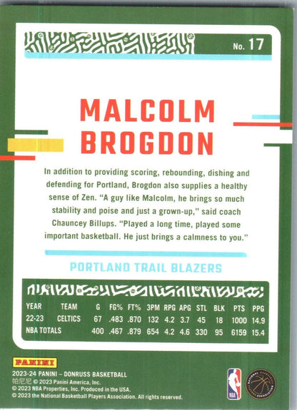 2023-24 Panini Donruss Malcolm Brogdon #17