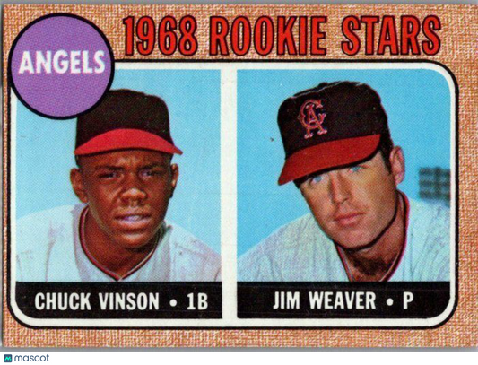 1968 Topps #328 Angels 1968 Rookie Stars (Chuck Vinson / Jim Weaver)