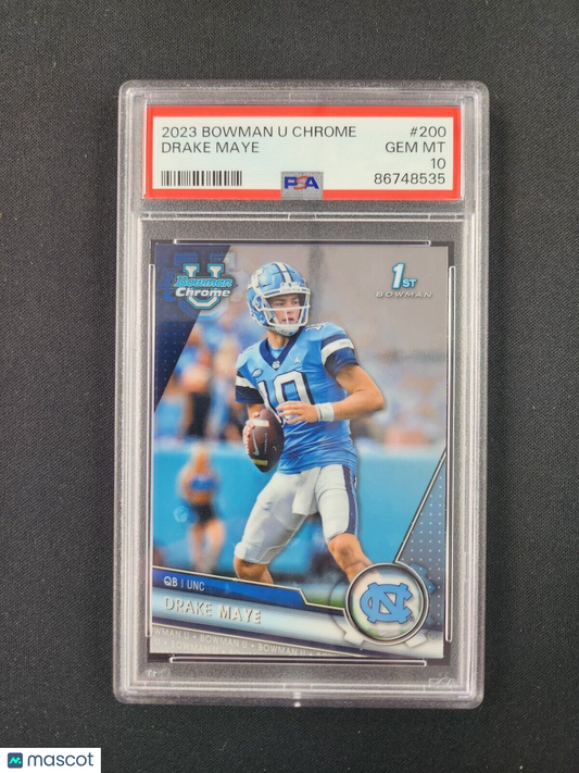 2023 Bowman U Chrome Drake Maye #200 PSA 10 GEM MT RC NC NFL Patriots Look!!