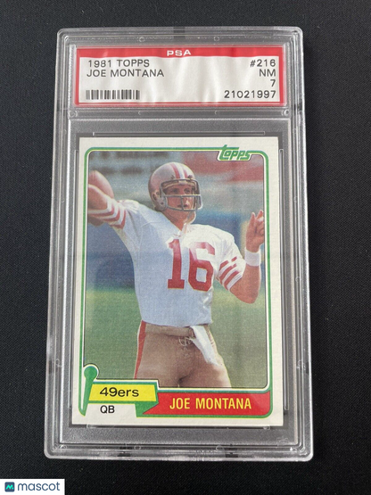 1981 TOPPS #216 JOE MONTANA ROOKIE RC PSA 7 San Francisco 49ers