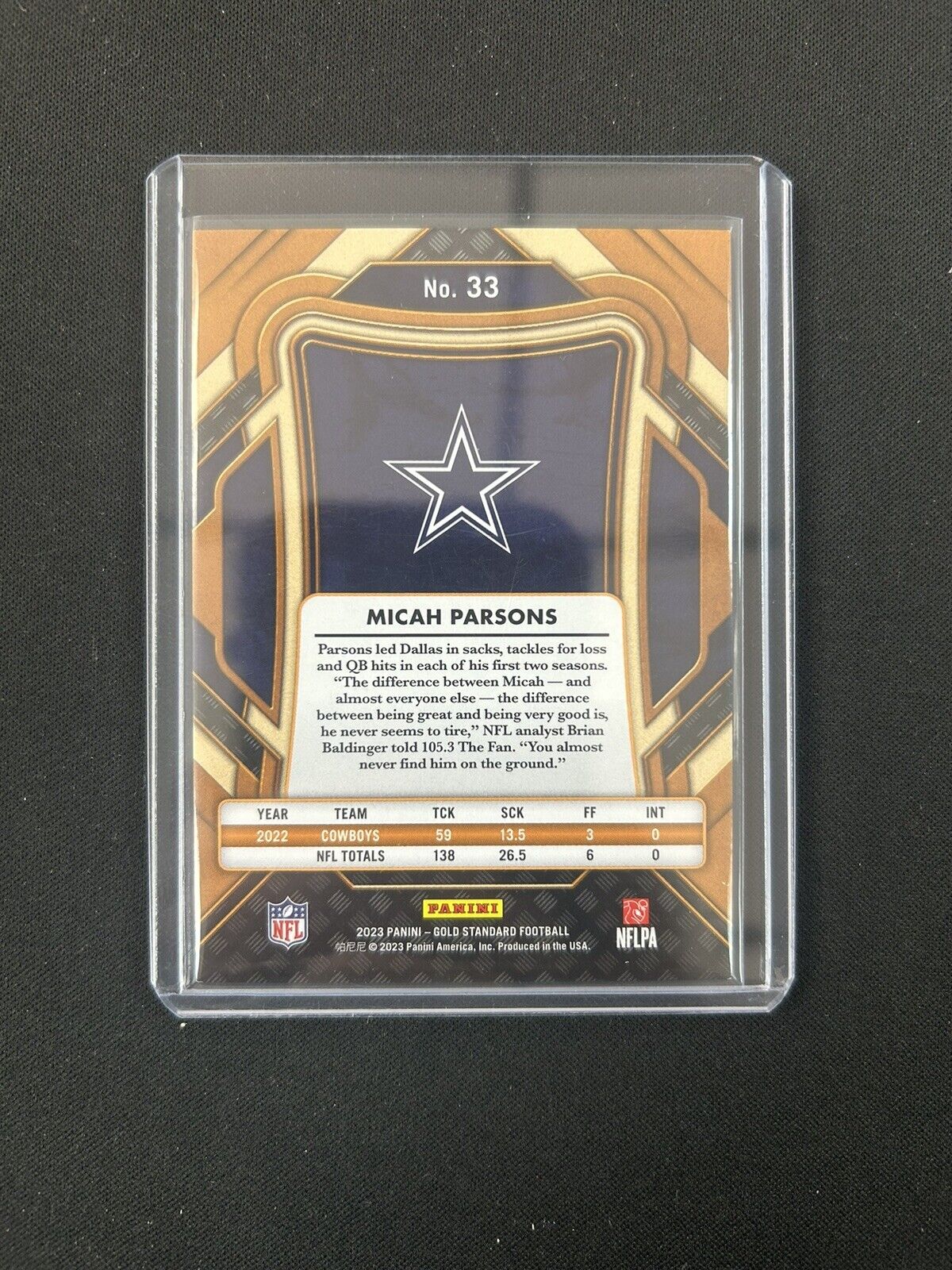 2023 Panini Gold Standard Micah Parsons /99