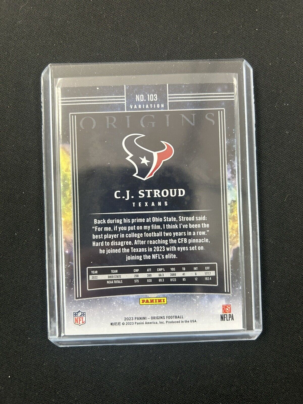 2023 Panini Origins Rookie Image Variation CJ STROUD RC Houston Texans SSP DJ1