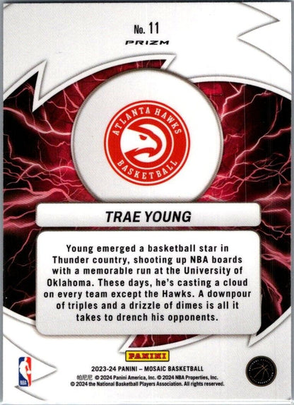 2023-24 Panini Mosaic Trae Young #11 Thunder Road Green Mosaic