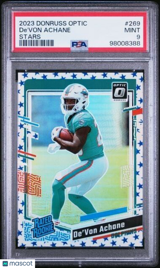 2023 Panini Donruss Optic Stars #269 De'von Achane PSA MINT 9