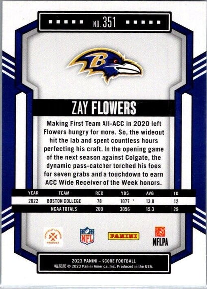 2023 Score - Rookies Gold #351 Zay Flowers (RC)