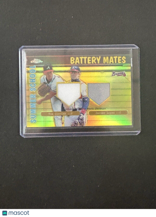 GLAVINE / LOPEZ 2002 TOPPS CHROME BATTERY MATES DUAL JERSEY SUMMER SCHOOL AJ3120