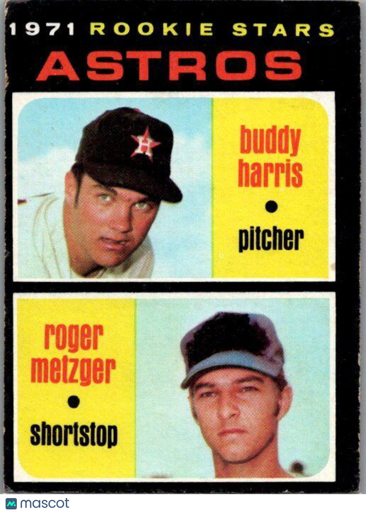 1971 Topps #404 Astros Rookies Buddy Harris Roger Metzger