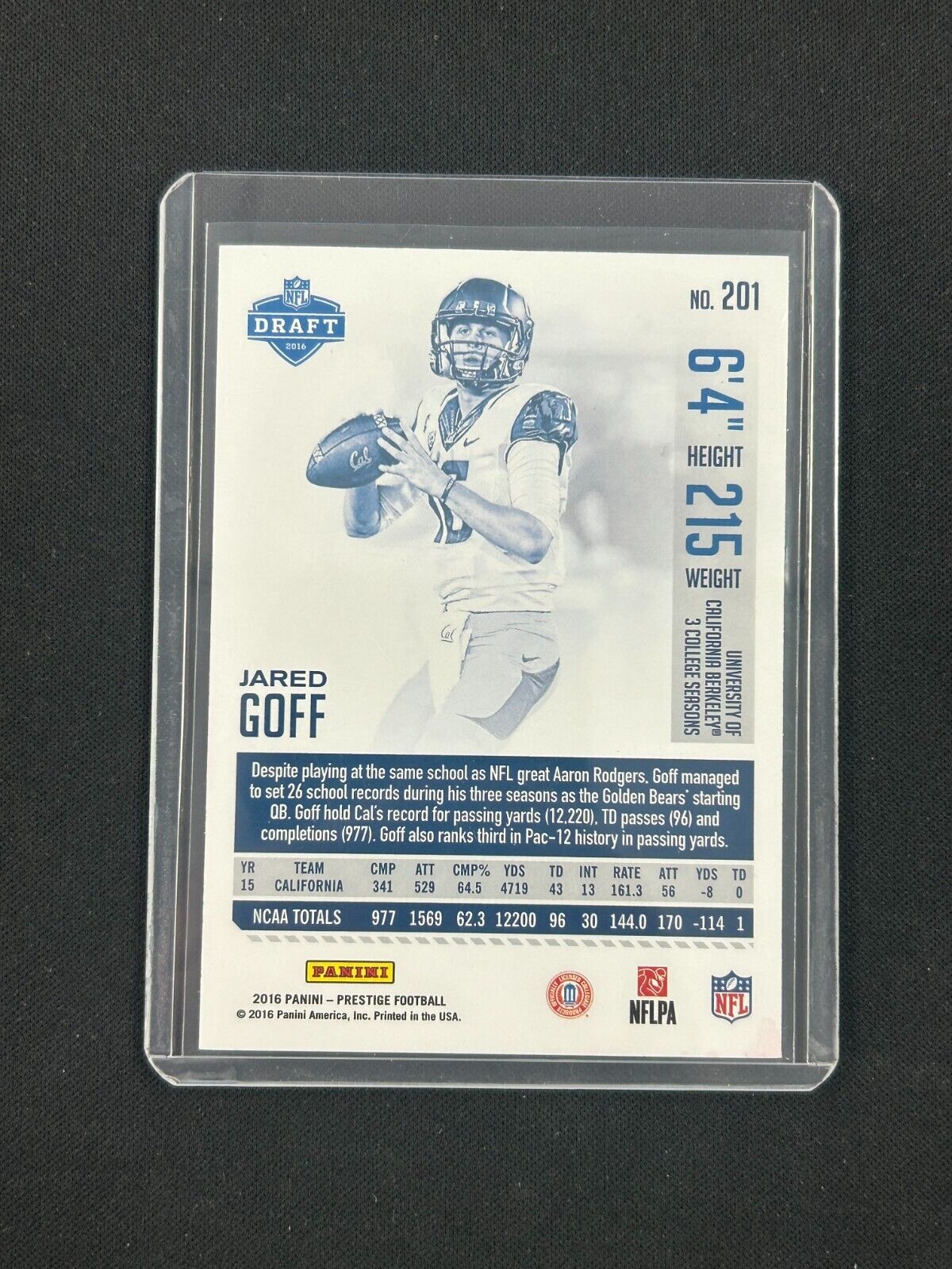 2016 Panini Prestige #201 Jared Goff RC