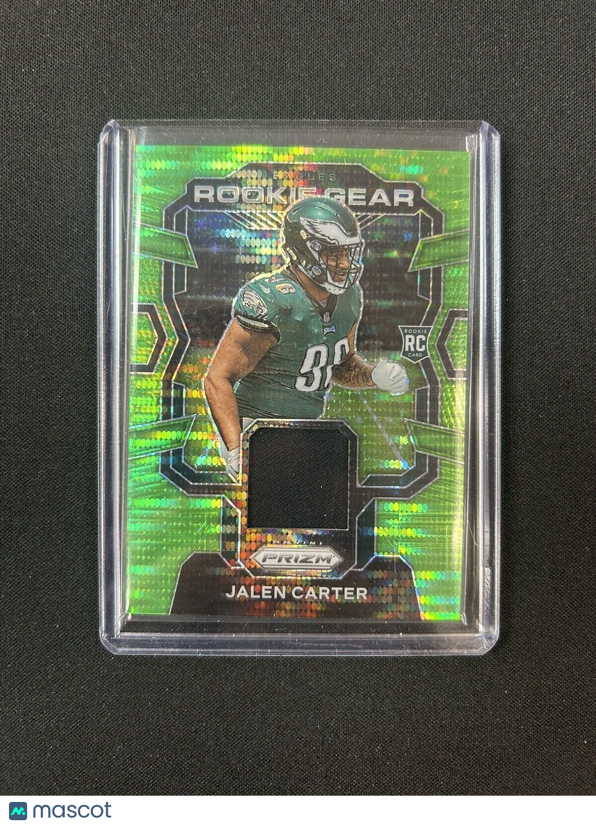 2023 Panini Prizm #RG-JC Jalen Carter Rookie Gear Neon Green Pulsar