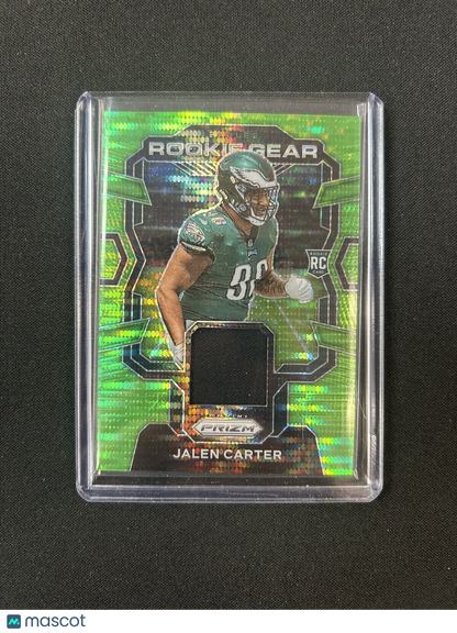 2023 Panini Prizm #RG-JC Jalen Carter Rookie Gear Neon Green Pulsar