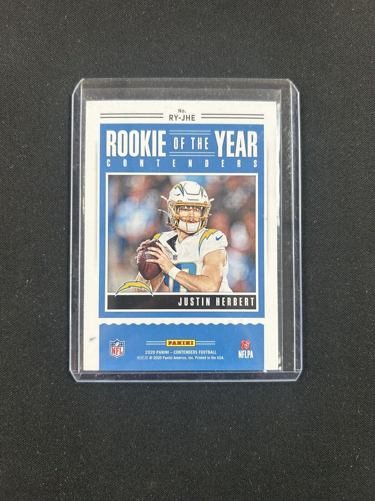 2020 Panini Contenders JUSTIN HERBERT Chargers Rookie Of The Year ROY INSERT RC