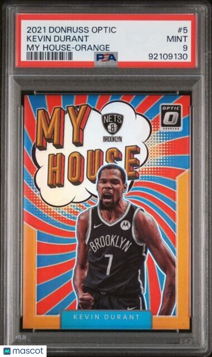 2021 Panini Donruss Optic My House Orange #5 Kevin Durant /39 PSA MINT 9