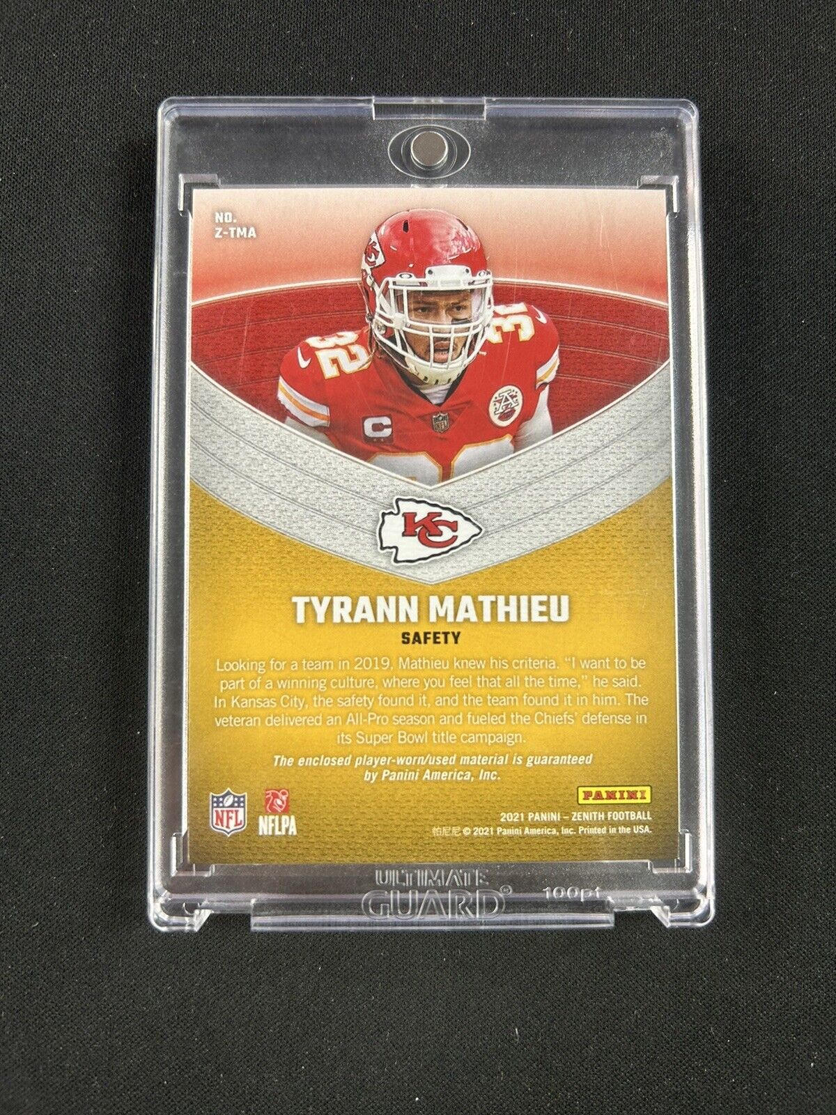 2021 Panini Zenith Z Jerseys Tyrann Mathieu /25