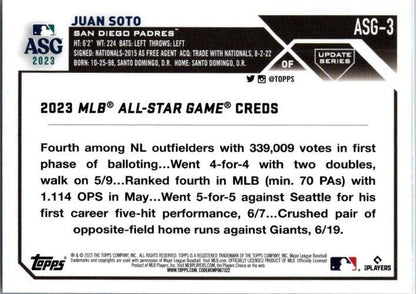 2023 Topps Update Series - 2023 All-Star Game #ASG-3 Juan Soto