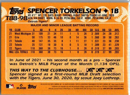 2023 Topps #T88-98 Spencer Torkelson 1988 Topps Baseball 35th Anniversary