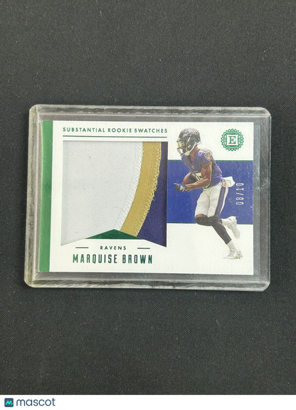 2019 Panini Encased Substantial Rookie Swatches Green Marquise Brown /10