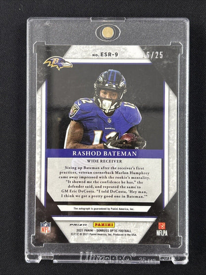 Rashod Bateman 2021 Elite Series Rookies Optic Auto Purple # ESR-9 /25