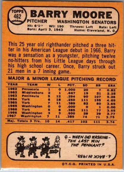 1968 Topps #462 Barry Moore VG/EX