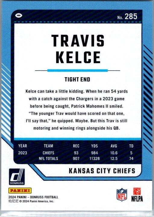 2024 Panini Donruss - #285 Travis Kelce