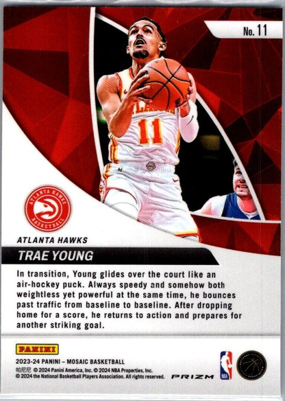 2023-24 Panini Mosaic Trae Young #3 Elevate Green Mosiac