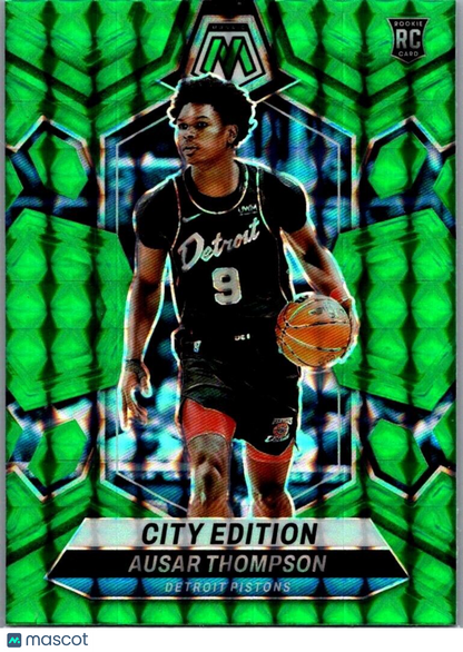 2023-24 Panini Mosaic Ausar Thompson #290 Green Mosaic City Edition Rookie RC