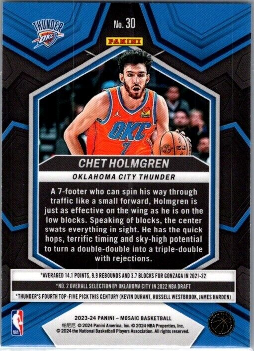 2023 Panini Mosaic Chet Holmgren #30