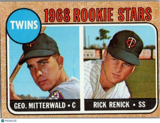 1968 Topps #301 Twins 1968 Rookie Stars (George Mitterwald / Rick Renick)